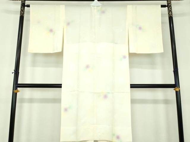 長閑やかさ屋御召しもの●飛び切りな長襦袢 無双仕立てもの 絞り 被子植物文 暈し染め 正絹 珠玉 DABE5144ps