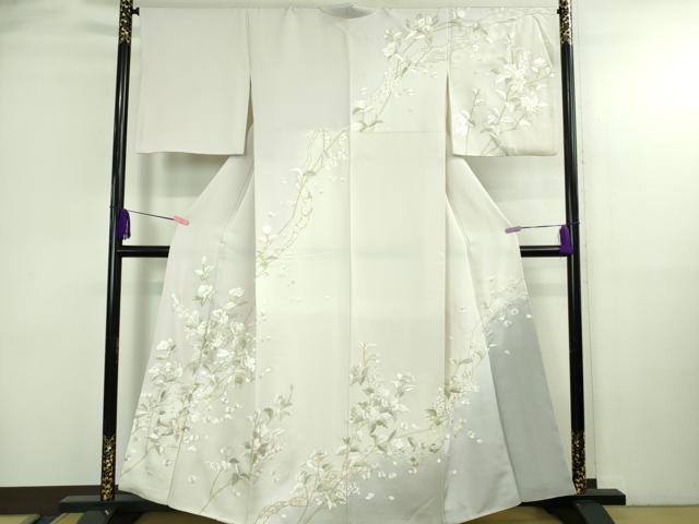 平和屋本店●極上　訪問着　総手刺繍　枝花文　暈し染め　金糸　逸品　DZAB4039kh6｜平和屋