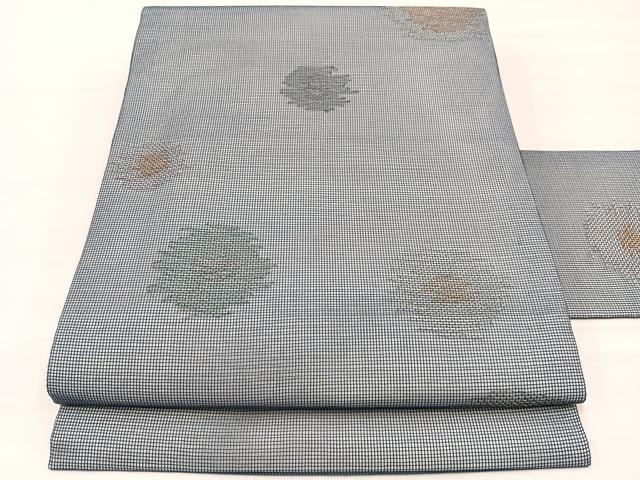 平和屋着物＊夏物　九寸名古屋帯　草花文　金糸　正絹　逸品　BAAX7814hv｜平和屋