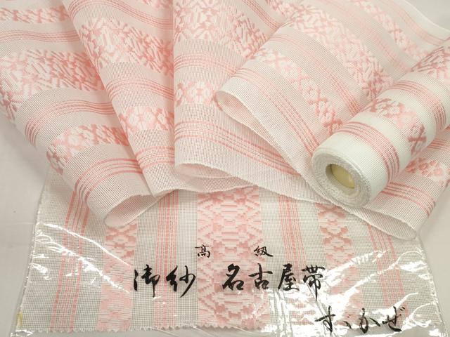 長閑やかさ屋御召しもの＊夏物 名古屋帯 帯布切れ 博多織 紗献上 未当て嵌める DABD8634zzz