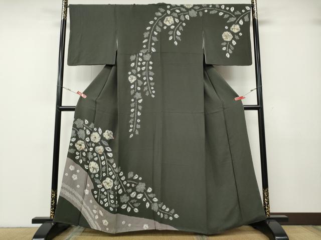 平和屋着物●訪問着　辻が花　絞り　刺繍　金糸　正絹　逸品　CABG5269ut｜平和屋