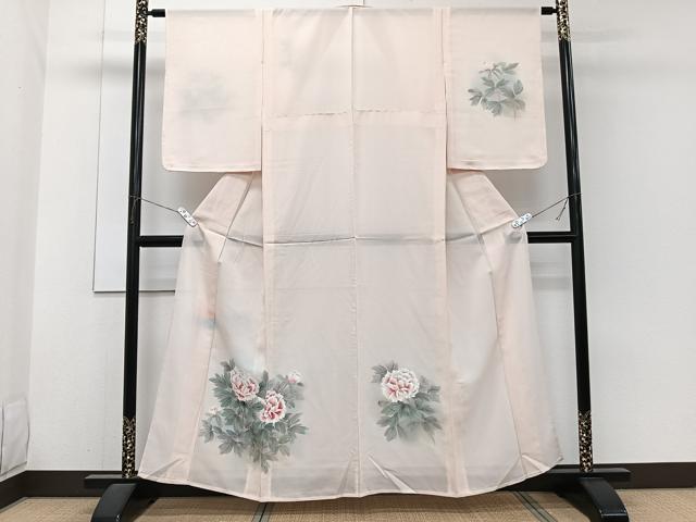 長閑やかさ屋お召しもの＊夏物 短い訪問着 絽 墨付き 顕花植物文 正絹 珠玉 CABH5564xi