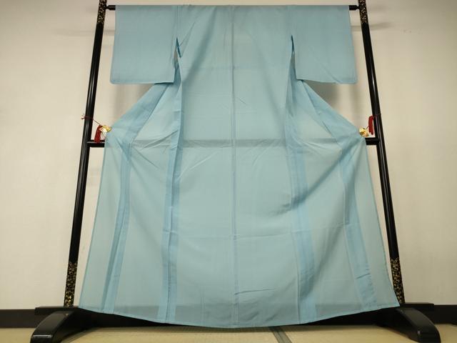 長閑やかさ屋お召しもの＊夏物 色無地 絽 水色 正絹 珠玉 AABH9507jd レディースファッション-着物-和服
