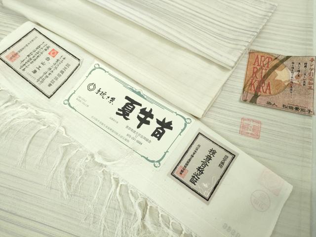 長閑やかさ屋中央局＊より良い 夏物 石川県任じる無形文化財 夏牛首紬 白山仕事場 手織り 手シケ引染 染人:松田素尚子 証紙付き添い人 珠玉 DZAB4048kh6