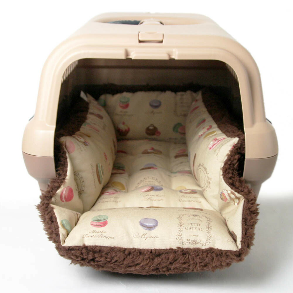 ホルンが喜ぶ 持運び クッション 臥榻 マカロンベージュ毛皮 S号 ヘレンズ ペットベッド 諜者 ネコ 幕営 ペット クレートラグ クレートクッション クレートベッド Asavrubi Org