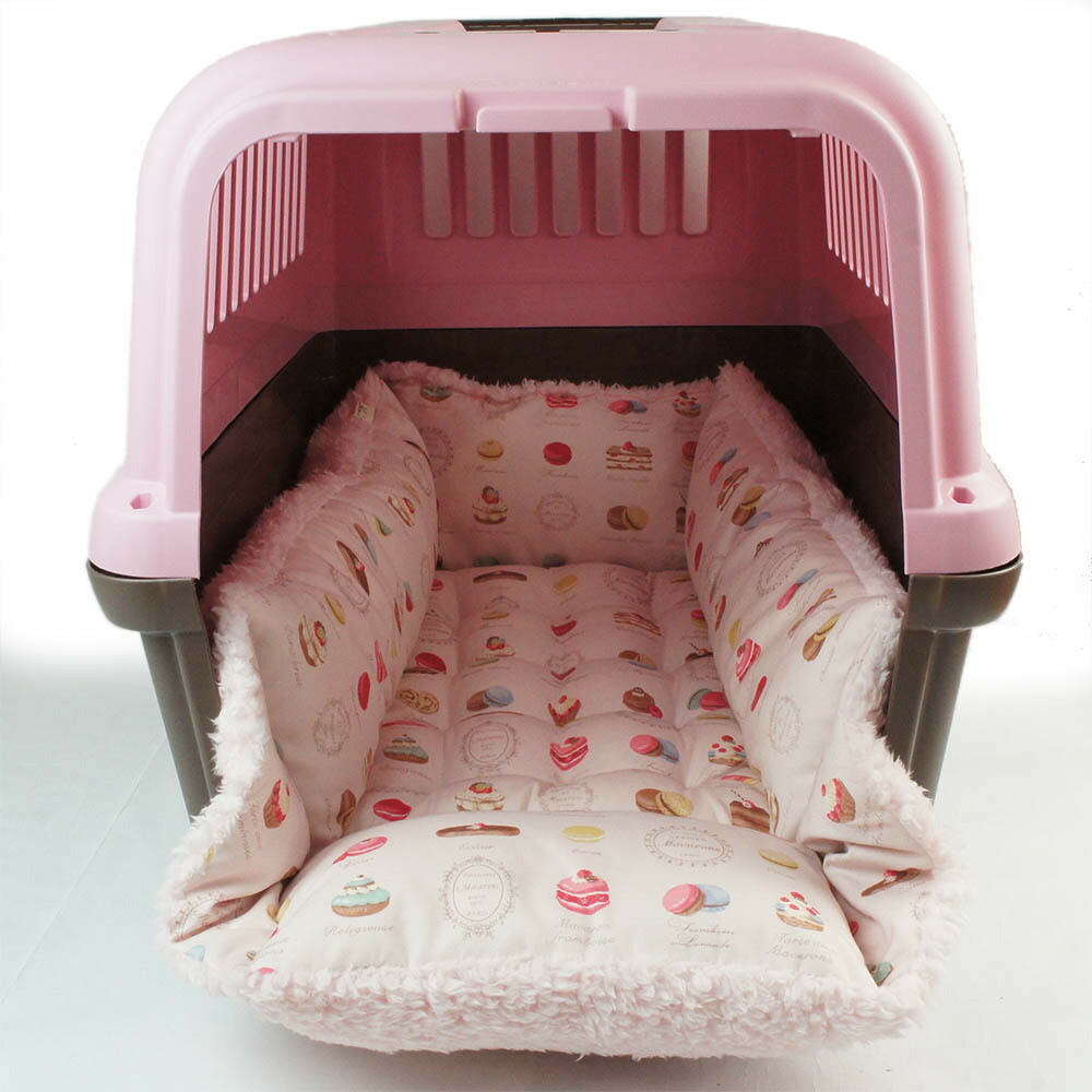 ペットが喜ぶ キャリー クッション ベッド マカロン シャービーピンク