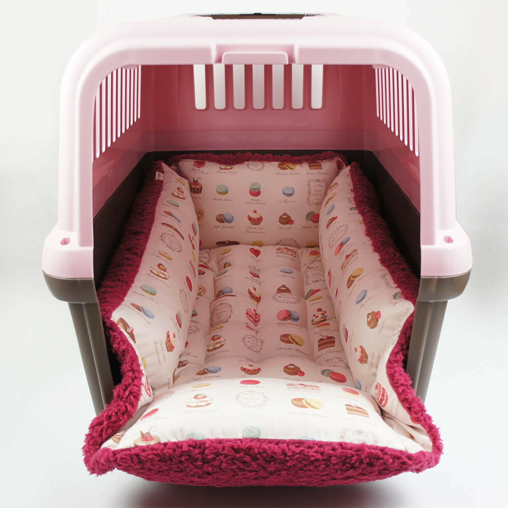 ペットが喜ぶ キャリー クッション ベッド マカロンピンクファーラズベリー サイズ ヘレンズ ペットベッド 犬 猫 キャンピング ペット クレートマット クレートクッション クレートベッド Ice Org Br