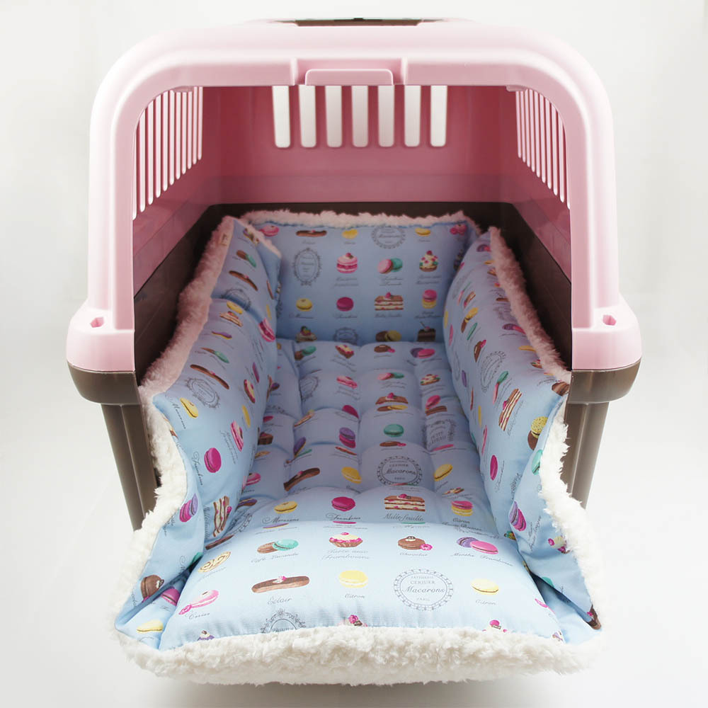 ペットが喜ぶ キャリー クッション ベッド マカロン ブルーファー サイズ ヘレンズ ペットベッド 犬 猫 キャンピング ペット クレートマット クレートクッション クレートベッド Ice Org Br