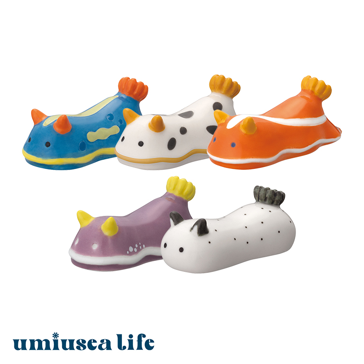 箸置き　umiusea life ウミウシ箸置き　デコレ　　　箸休め テーブルウェア カラフル 海の宝石 ウミウシ アオウミウシ シロウミウシ  シロタスキウミウシ シンデレラウミウシ ゴマフビロードウミウシ | 町の小さな雑貨屋さん　アポン