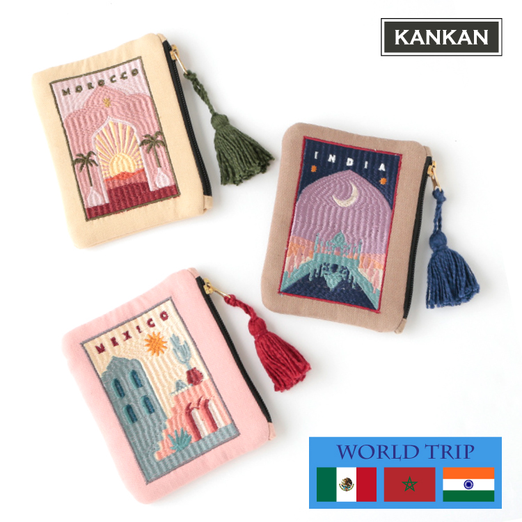 手刺繍☆ポメラニアン　巾着マルシェバッグ アニマル刺繍巾着S M26-1743｜KANKAN ONLINE SHOP【公式】