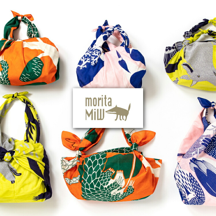 【4月10日 5％OFFクーポン】風呂敷 ふろしき / moritaMiW MiW風呂敷 全3種 / 100cm×103cm 詩画作家 森田MiW 楠橋紋織 コラボ ブランド ガーゼ 綿100％ 動物 アニマル おしゃれ かわいい 人気 ネコポス