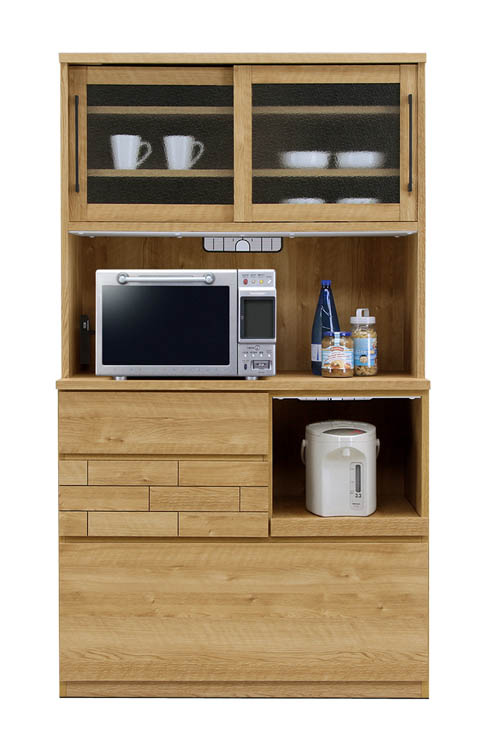 楽天市場】レンガのデザインが人気の秘訣！ナチュラル 食器棚 幅105cm