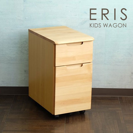 推奨 学習デスクワゴン おしゃれ 勉強机 サイドワゴン デスクワゴン 木製 アルダー材 Kids 収納チェスト 収納ワゴン キャスター付 引き出し 収納 長く使えるシンプルデザイン エリー キッズ34キッズワゴン ナチュラル Fucoa Cl