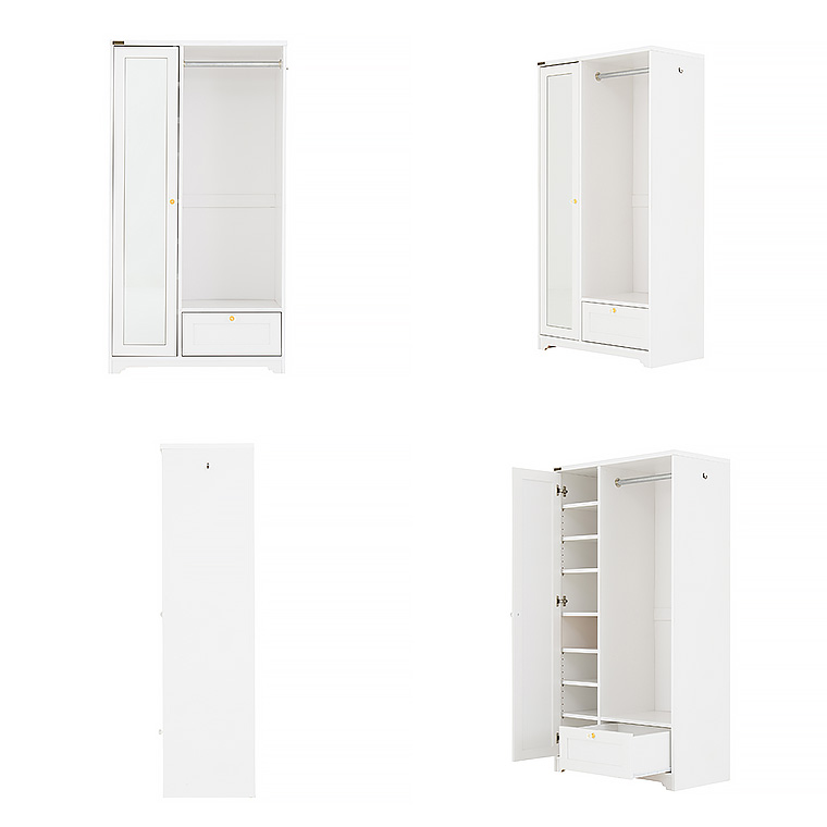 ハンガーラック 洋服収納 可愛い チェスト ハンガーコート たんす タンス ワードローブ 衣類収納 アンリ 収納家具 おしゃれ 可愛い 高さ150cm 箪笥 幅80cm ホワイト 白 北欧 フェミニン アンティーク調 木製 女子家具 アンリ ハンガーラック ハイタイプ Wh ハロー