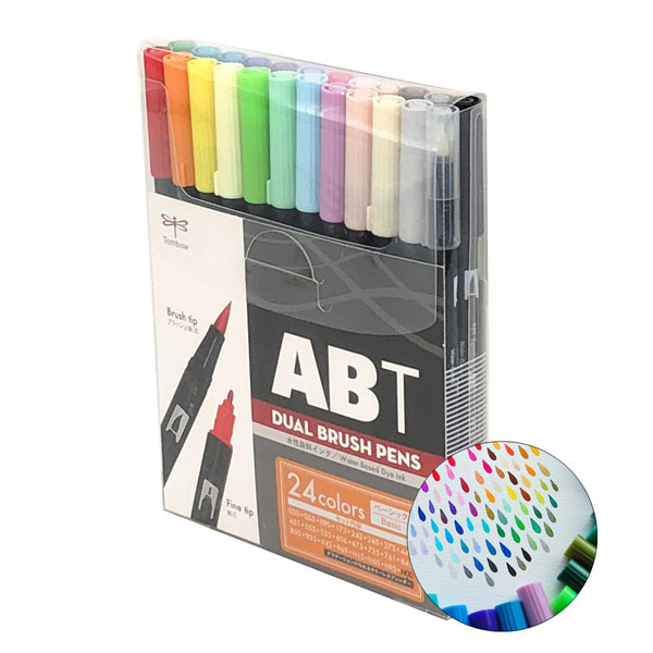 【送料無料】AB-T24CBA トンボ鉛筆 デュアルブラッシュペン ABT 24色セット ベーシック【お取り寄せ】