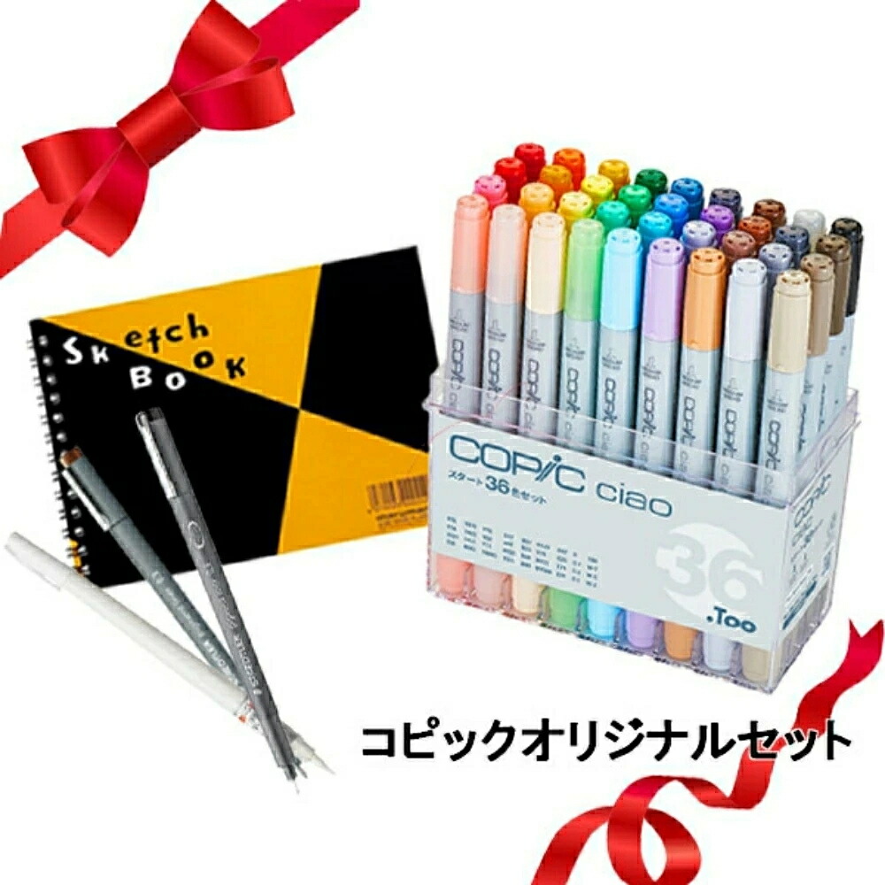 【送料無料】【当店限定】 コピックオリジナルセット【36色】 コピック36色/ピグメントライナー/S160/白筆 チャオ スケッチ マルチライナー ペン マーカー カラーペン アルコールマーカー イラスト 漫画用 ギフト プレゼント