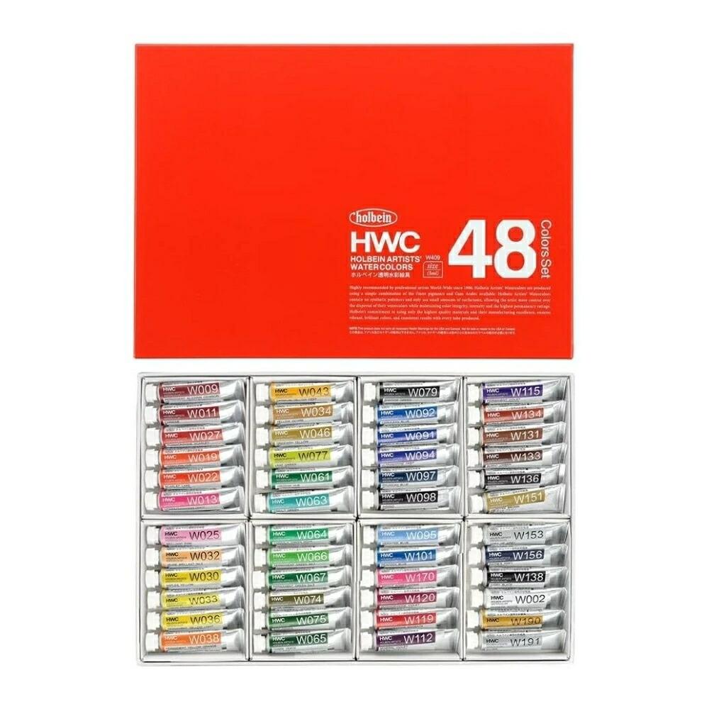楽天市場】ホルベイン 透明水彩絵具 5ml 48色セット W409 絵具 絵の具