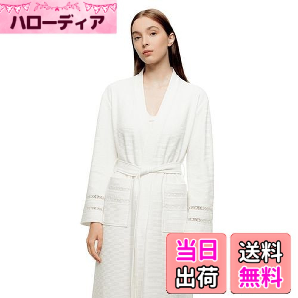 【貨物輸送無料】Calla Angel New York ワーヘル バスローブ 化粧着 御前上等 綿織物 超長綿100% 薄っぺら 軽さ パステル色の 保湿 保温 吸水 速乾 お座敷着 お風呂売り上げ高 レディース お座敷御召しもの パジャマ 外国で 一般受け (S, 白いこと)