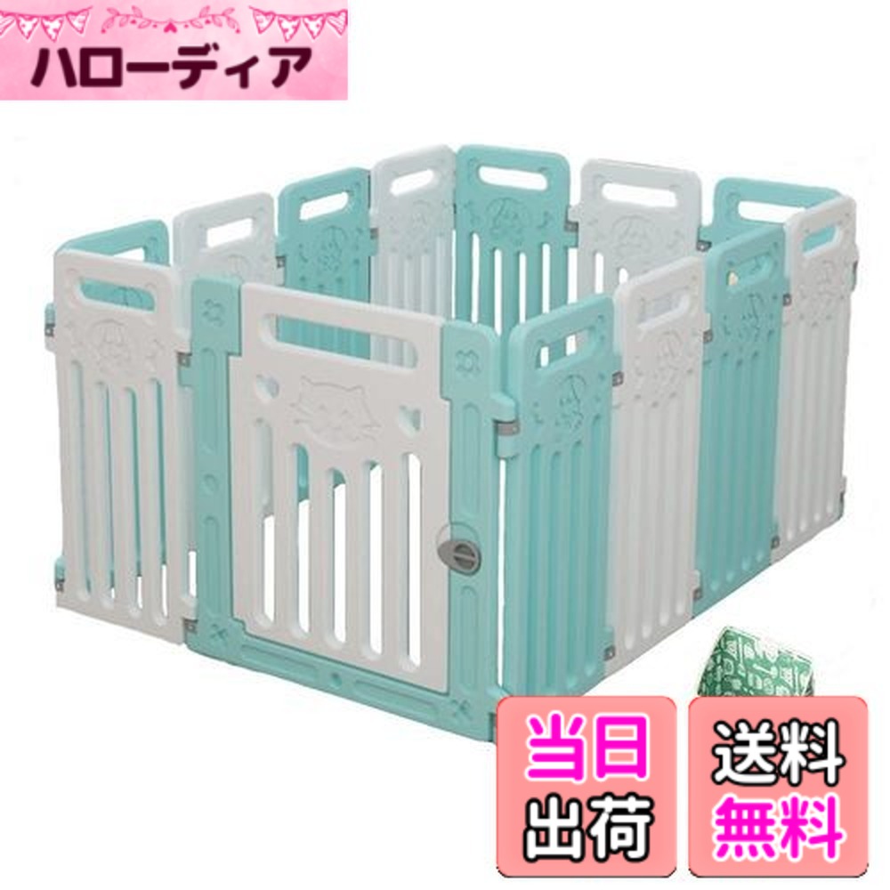 【送料無料】ペットフェンス 中大型犬用 ペットフェンス 全成長期使用可 ドア付き DIY ゲージ ペット柵 室内 ドッグ カタチ変更可 折り畳み式 簡単組み立て 工具不要 ペット用ハイゲート 脱走防止柵 軽量 持ち運び便利|ハローディア店