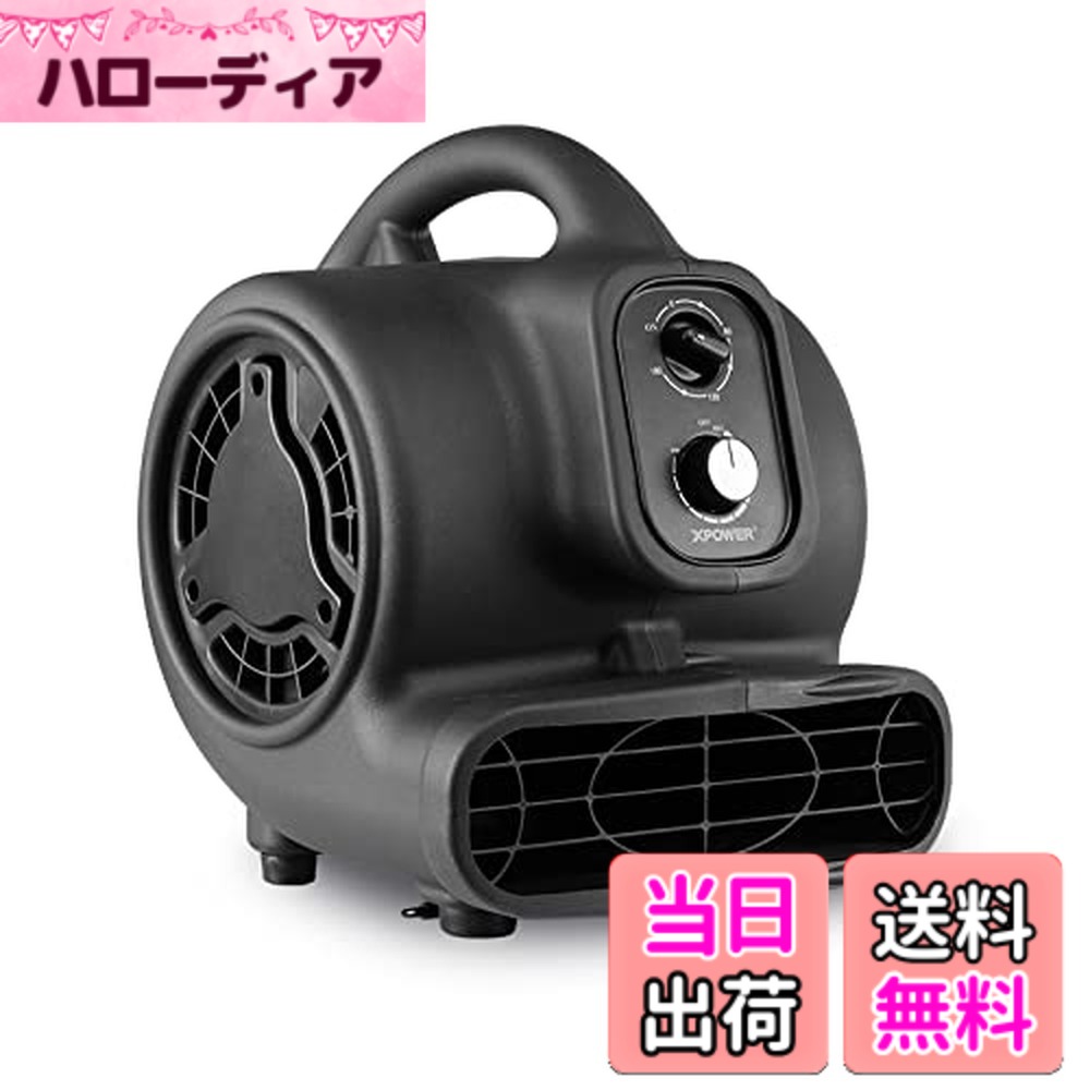 【送料無料】XPOWER多機能移動共用ファン乾燥機空気臭除去器ブロア、回復用およびダクト用 色：Black、サイズ：P-250DT
