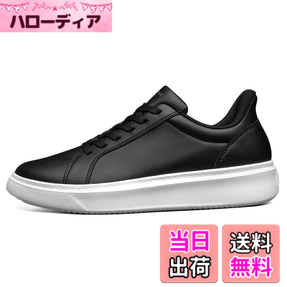 【送料無料】[フォクスセンス] スニーカー 【立ったままスッと履ける 理学療法士推薦】 ウォーキングシューズ レースアップ カジュアル ビジネスシューズ メンズ レディース 防水 世界一快適 通勤 歩きやすい 立ち仕事 軽量 色：ブラック/ホワイト、サイズ：23.0 cm 3E
