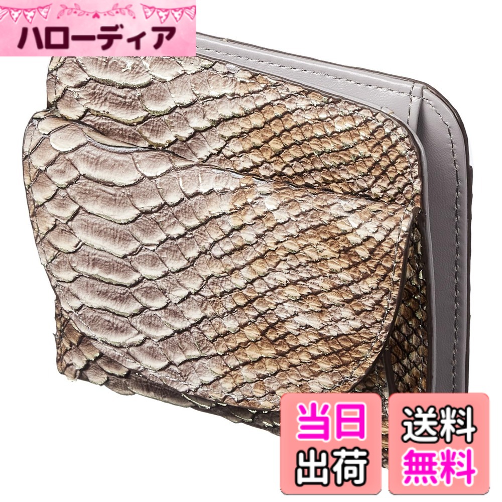 【送料無料】[HENLY COAT] イタリア製 牛革 Anaconda Diamantina レディース 二つ折り 財布 金運 アップ 風水 金運財布 プレゼント 用 ギフト箱入り 色：Gray