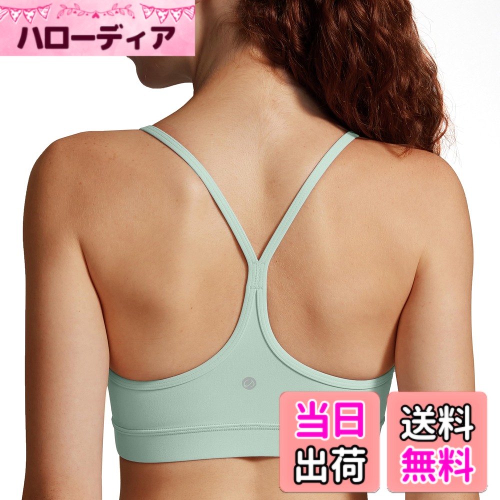 【送料無料】[CRZ YOGA] スポーツブラ レディース ヨガウェア ヨガブラ レーサーバック Yバック パッド付 キャミソール ブラトップ Butterluxe 色：ミントモーメント、サイズ：XL Regular