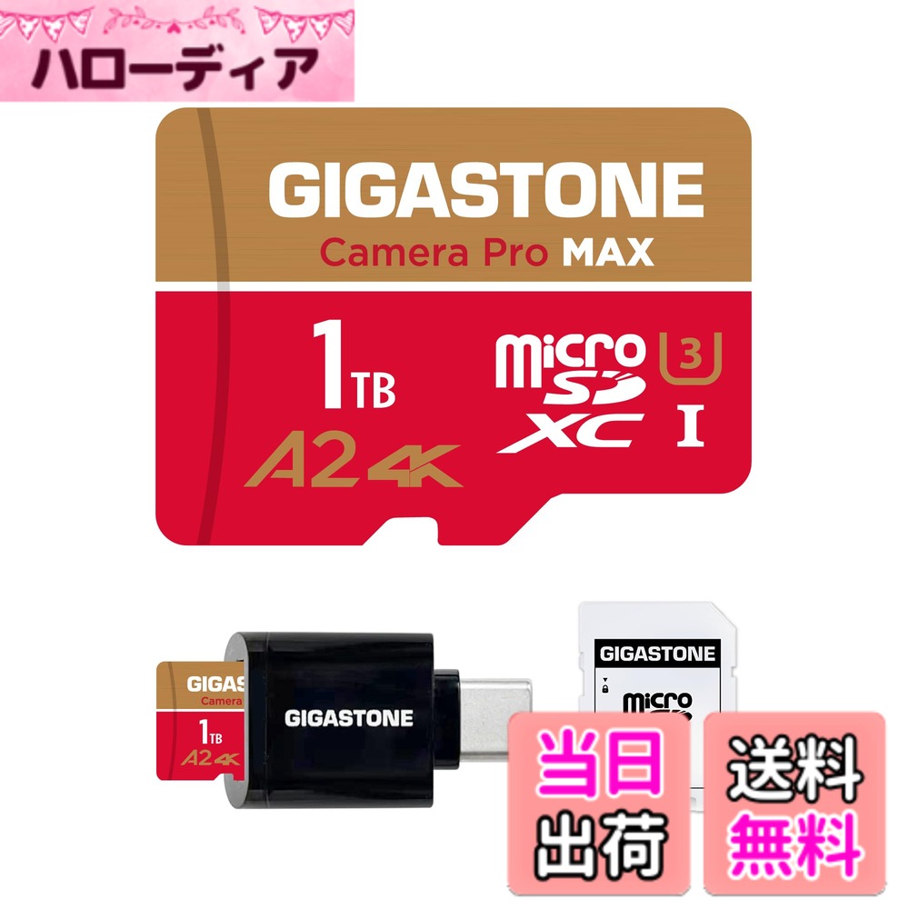 【貨物輸送無料】GIGASTONE マイクロsd歌留多 128-4-1 Core Group 色：1結核症 Camera Pro MAX 1枚+Type C歌留多愛読者、大きさ：1結核症 4K Camera Pro MAX + USB C Card Reader