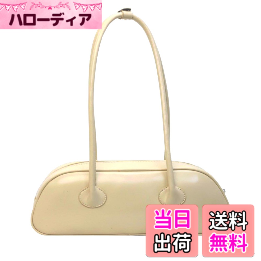 【送料無料】[APOSITV] レディース トートバッグ 持ち手長め 無地 puレザー シンプル ブラック アイボリー シルバー 色：アイボリー