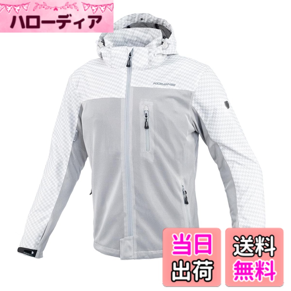 【送料無料】[コミネ] バイク用 プロテクトメッシュパーカ-テン JK-114 JK-1143 1096 春夏秋向け プロテクター CE規格レベル2 メッシュ素材 色：K Chidori Silver、サイズ：L
