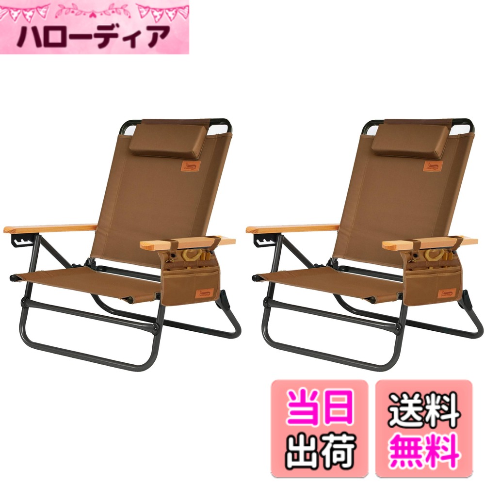 【貨物輸送無料】DesertFox キャンプチェア リクライニングローチェア 裏角度4座標軸合わせる アウトドア女性議長 単品/仕掛ける フォールディングチェア 折りたたみ 軽さ【耐荷重150kg】 パウダーコンパクト イス 腰かけ差し引き 山登り 持ちはこぶ助けになる ピクニック 金銭登録器 色：珈琲、大きさ：Large