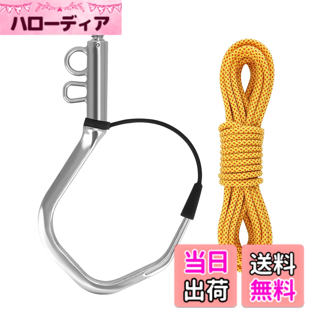 【貨物輸送無料】SANLIKE ギャフ 大沖釣り ステンレスギャフ 引っ掛かり先っちょ クエ ヒラマサ 葉物 石鯛 磯御釣り 大型魚ギャフ 色：大型魚相応うギャフ(L)+縄索、大きさ：M-L