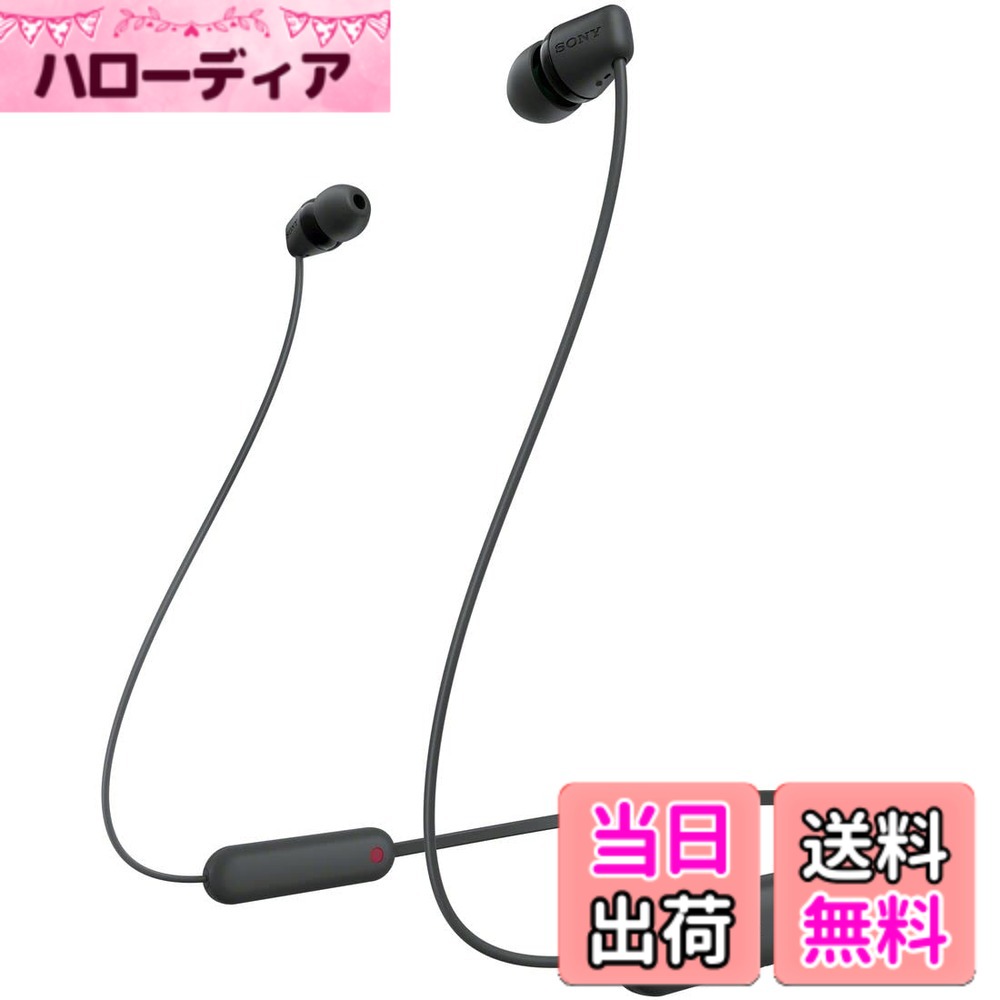 【送料無料】ソニー ワイヤレスイヤホン WI-C100 色：ブラック、サイズ：小