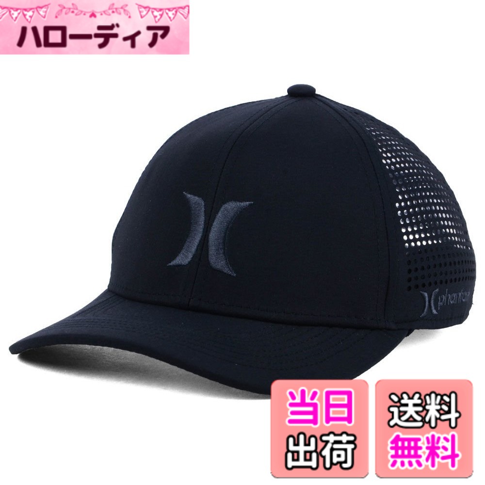 【貨物輸送無料】Hurley - - 成人男性の単一性の立ちはだかるFlexfitかぶり笠 色：黒いこと、大きさ：M
