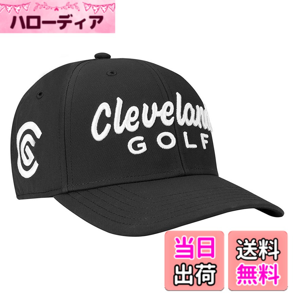 【貨物輸送無料】Cleveland Golf メンズ ストラクチャードかぶり笠 無償性大きさ 色：黒いこと、大きさ：Free Size
