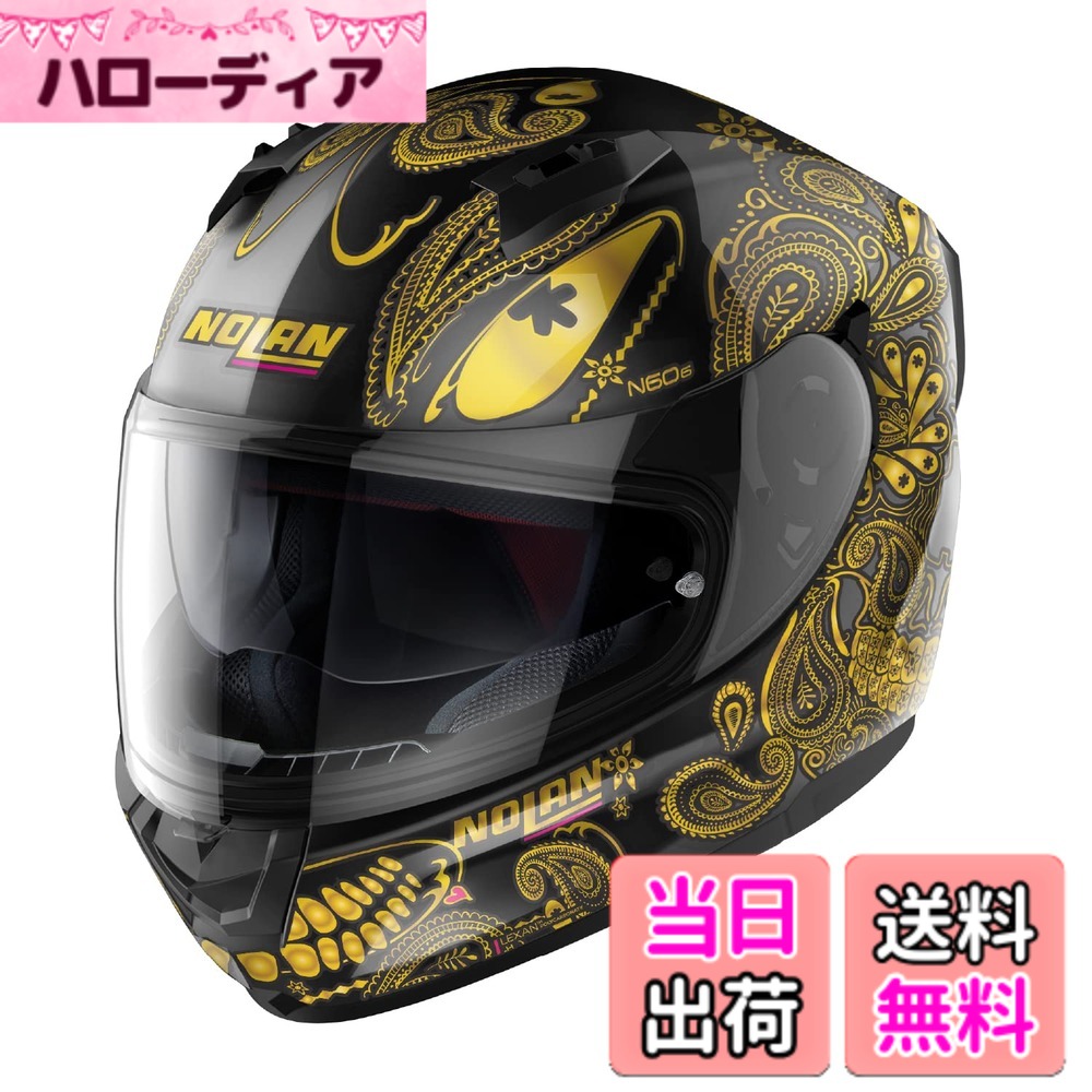 【貨物輸送無料】【国内置き目品】 NOLAN (ノーラン) 自動二輪車用 安全帽 盛りだくさん人間の顔 N60-6 色：RITUAL/ゴールド66、大きさ：L