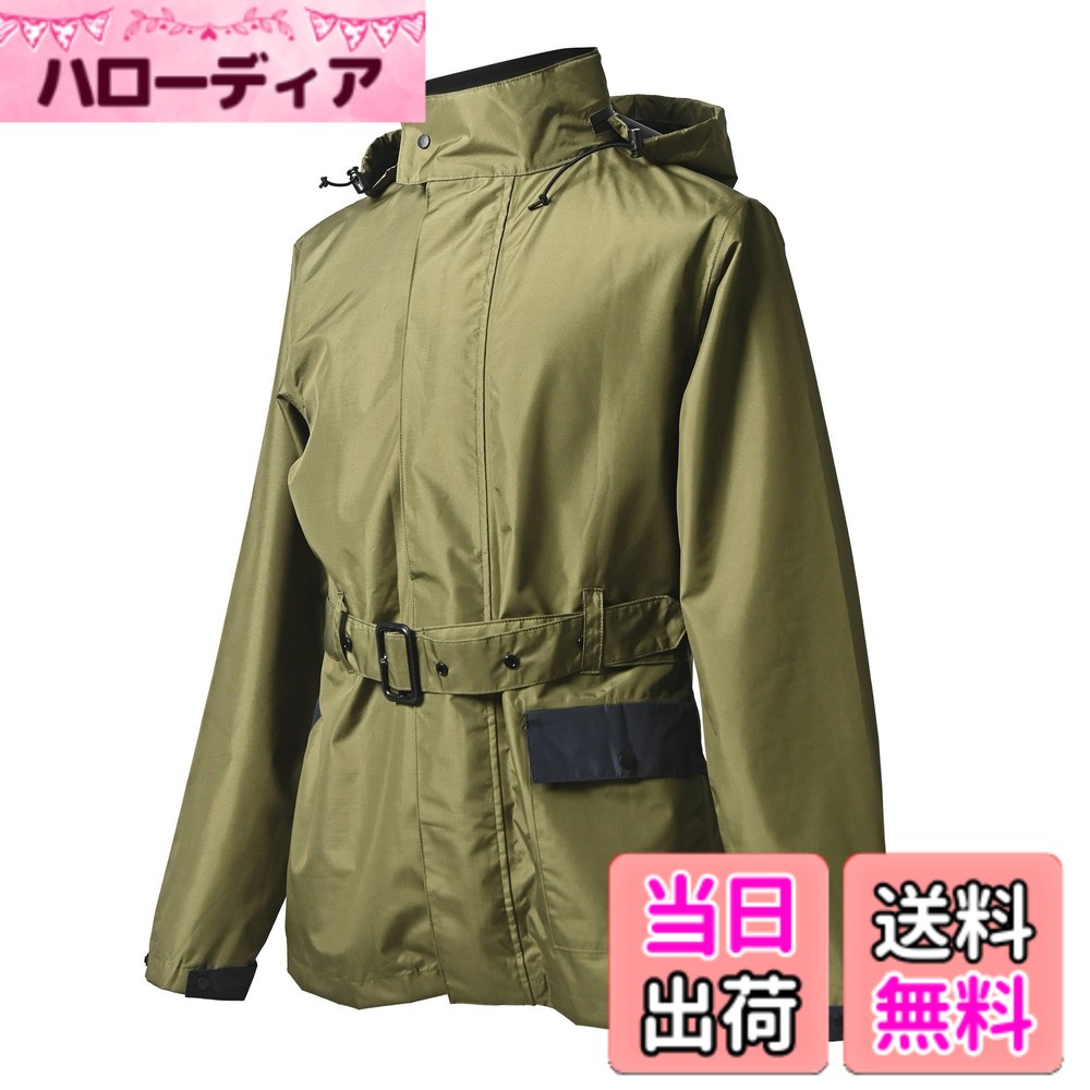 【貨物輸送無料】【RIDEZ(ライズ)】 レインウェア MCR05 背広 成人男性 メンズ レディース 自動自転車 今めかしい 雨合羽 パウダーコンパクト 雨具 自動自転車用 耐水圧20000 軽さ 色：オリーブ、大きさ：L