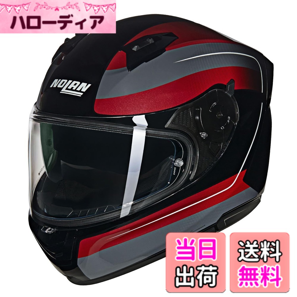 【貨物輸送無料】【国内置き目品】 NOLAN (ノーラン) 自動二輪車用 安全帽 盛りだくさん人間の顔 N60-6 色：RED/345、大きさ：M