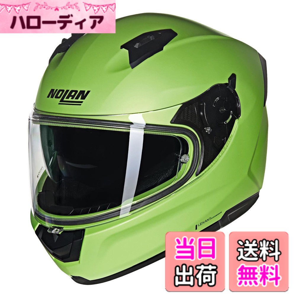 【貨物輸送無料】【国内置き目品】 NOLAN (ノーラン) 自動二輪車用 安全帽 盛りだくさん人間の顔 N60-6 色：GREEN/322、大きさ：M