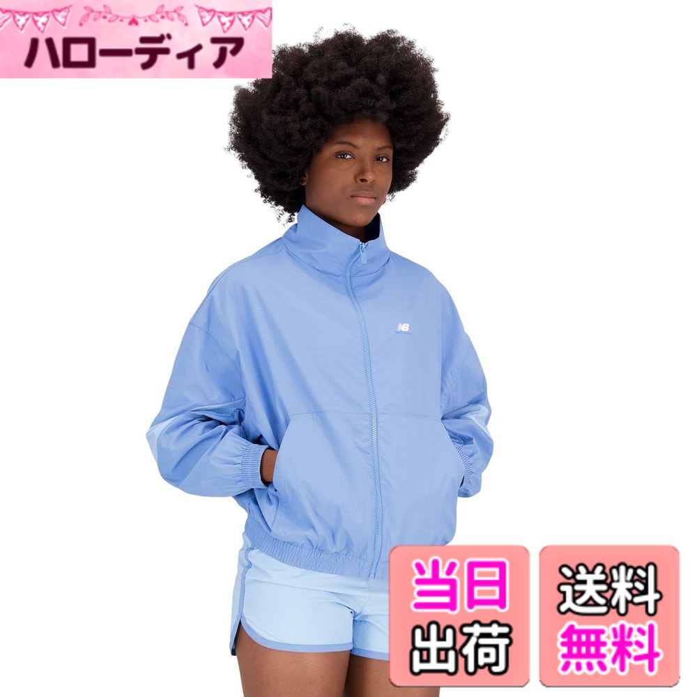 【貨物輸送無料】new balance(ニュー平衡にする) 上衣NB Athletics ウーブンジャケット(WJ31500)レディース 色：HER(ヘリテージブルー)、大きさ：L