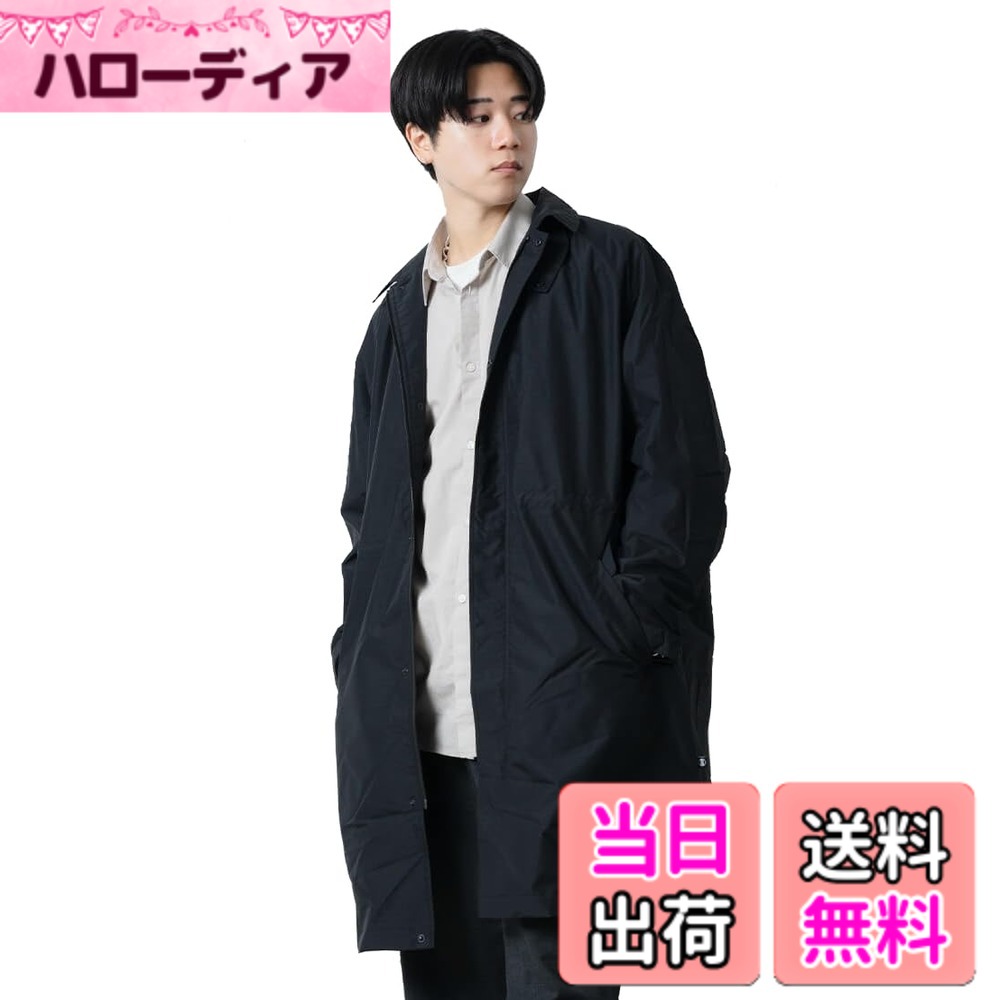 【貨物輸送無料】[アメトハレ] ステンカラー厚地の外套 メンズ 商行為 ロング モッズコート 商行為厚地の外套 黒 黒いこと 秋 冬 雨合羽 防寒 あったかい 薄っぺら 軽さ ナイロン 雨合羽 防風 通い 洗える ビジカジ ametohare AH-1017 色：黒いこと、大きさ：L