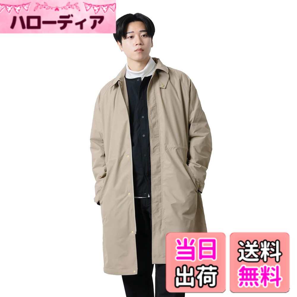 【貨物輸送無料】[アメトハレ] ステンカラー厚地の外套 メンズ 商行為 ロング モッズコート 商行為厚地の外套 黒 黒いこと 秋 冬 雨合羽 防寒 あったかい 薄っぺら 軽さ ナイロン 雨合羽 防風 通い 洗える ビジカジ ametohare AH-1017 色：グレージュ、大きさ：M