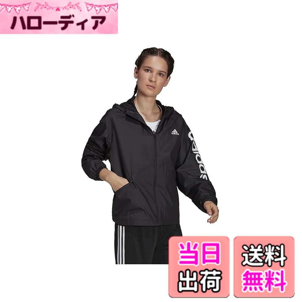【送料無料】adidas(アディダス) ウインドブレーカーエッセンシャルズ オーバーサイズ ロゴ ウインドブレーカー 29166レディース 色：ブラック/ホワイト(H07842)、サイズ：S