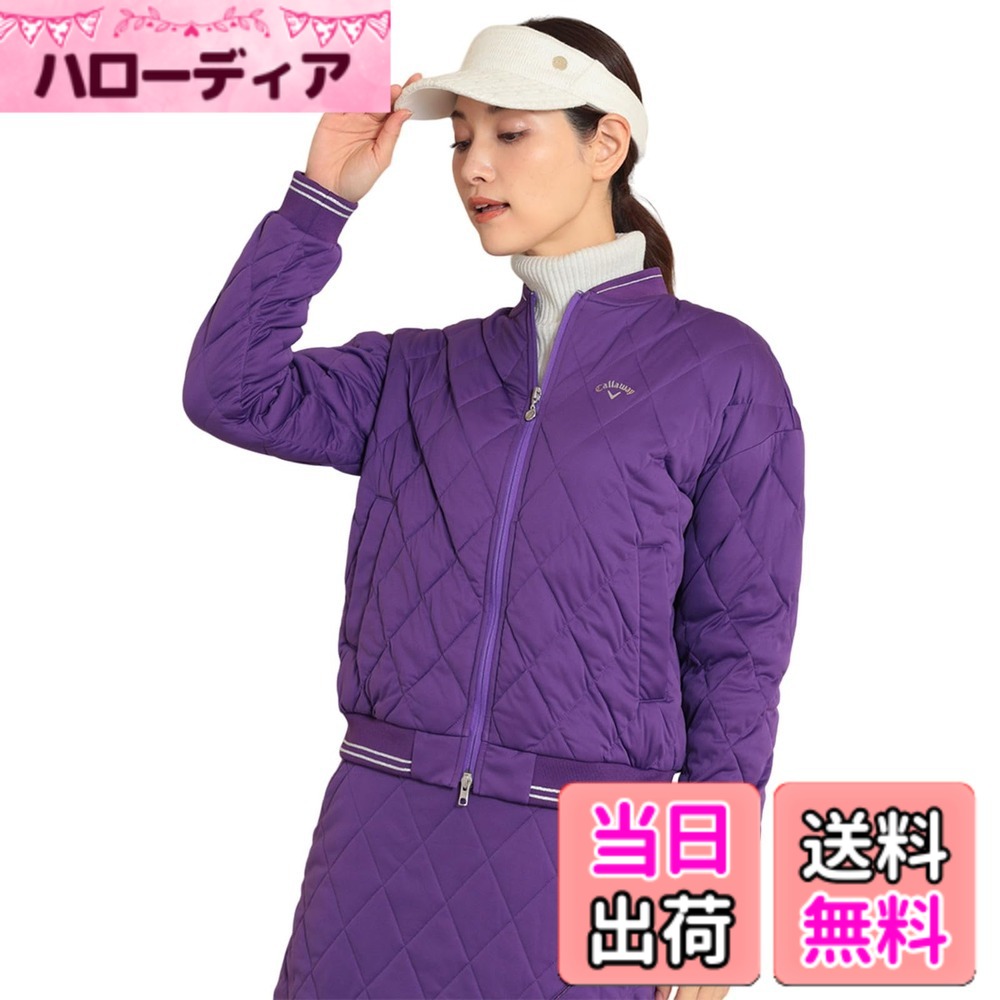 【貨物輸送無料】Callaway(キャロウェイ) レディース 撥水 フルジップ中綿上衣(はやりっ子伸ばすこと:伸縮性・防風性) / アウター ゴルフ / C23215203レディース 色：1080_パープル、大いさ：S