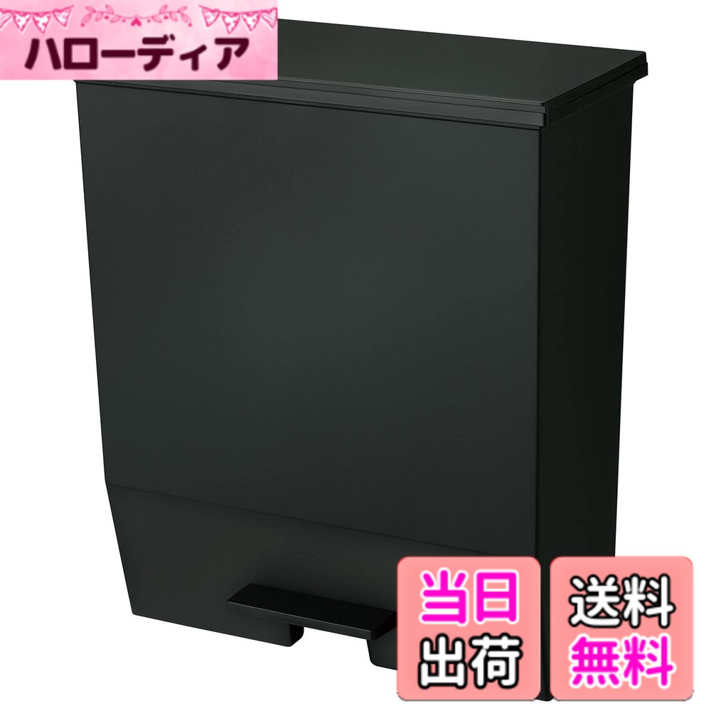 【送料無料】リス(RISU) ソロウ ゴミ箱 ふた付き ペダルオープン 両開き 抗菌 加工 日本製 おしゃれ キッチン 分別 スリム キャスター付き ダストボックス カップボード バリエーション 色：ブラック、サイズ：45L