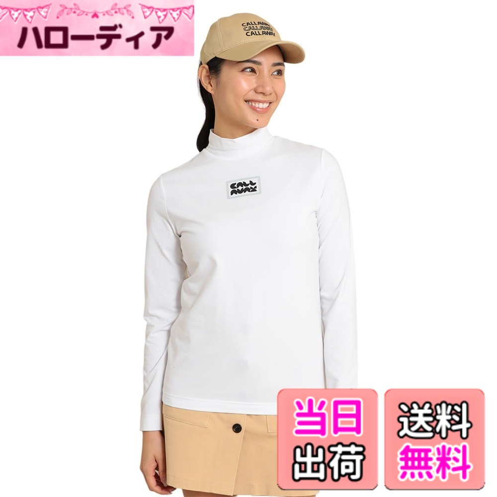 【貨物輸送無料】Callaway(キャロウェイ) レディース 長袖 モックネックシャツ(ブランド名ロゴタイプ・伸ばすこと性) / ゴルフ 下着類 / C24133200レディース 色：1030_白いこと、大きさ：M