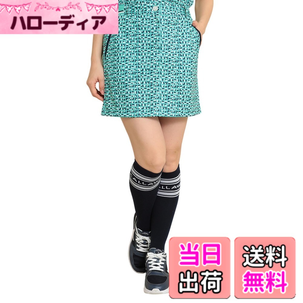【貨物輸送無料】[キャロウェイ] レディース スコート(幾何学学刷り上げる柄・ダンボール編み物) / ゴルフ / C24128204レディース 色：1130_ライトグリーン、大きさ：L