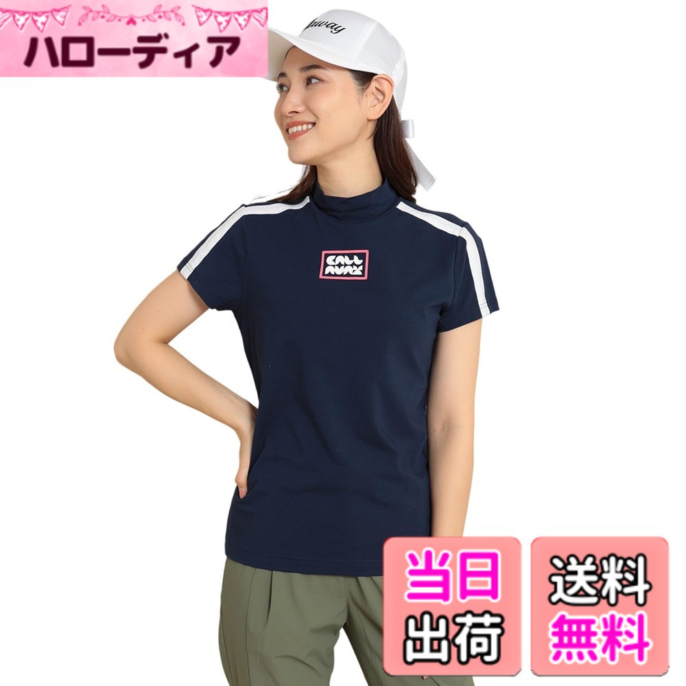 【送料無料】Callaway(キャロウェイ) レディース 半袖 モックネックシャツ(ブランドロゴ・ストレッチ性) / ゴルフ インナー / C24134202レディース 色：1120_ネイビー、サイズ：M