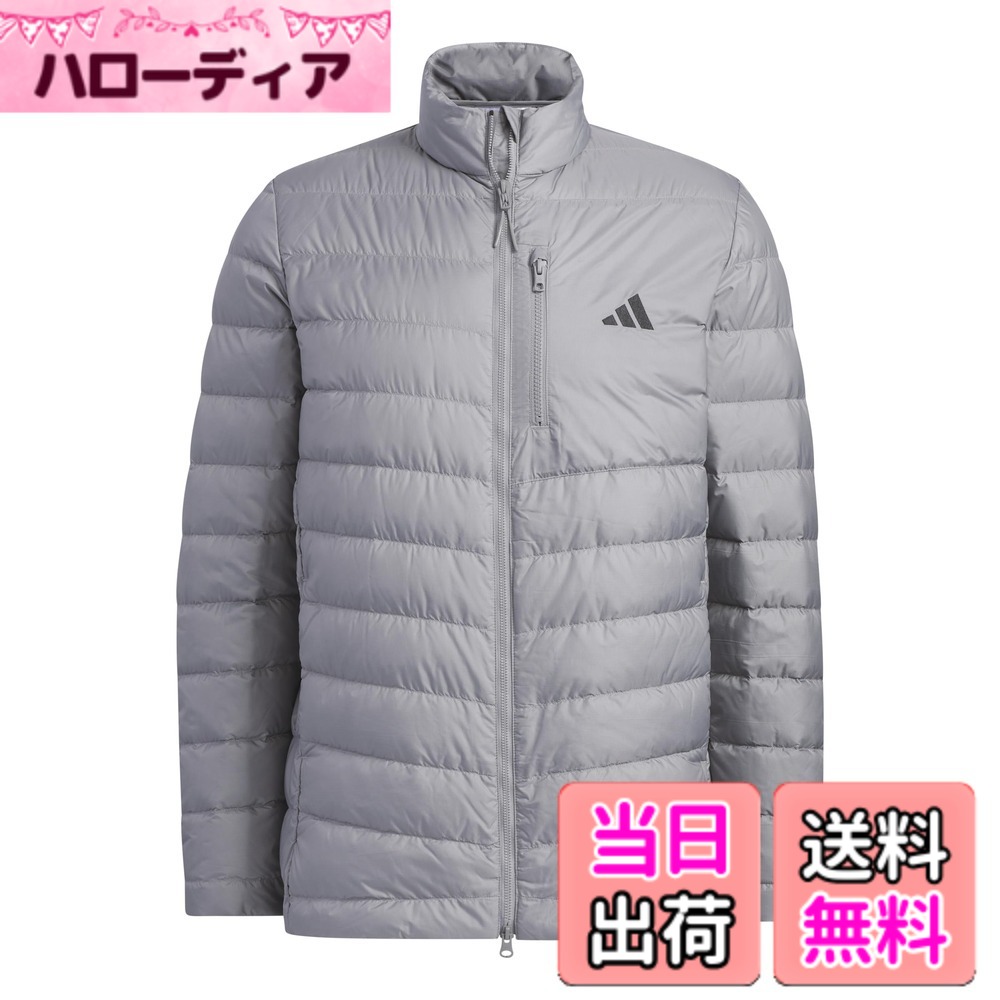 【貨物輸送無料】adidas(アディダス) ゴルフアウターWIND.RDY 保温 撥水 フルジップ ダウンジャケットメンズ 色：薄墨色スリー、大きさ：M