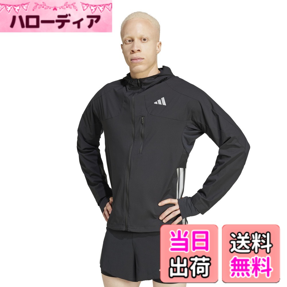【貨物輸送無料】adidas(アディダス) 駈けっくら ジャケットアディゼロ 駅伝 駈けっくら上衣 KUK41メンズ 色：黒いこと (JF3509)、大きさ：4L